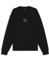 HUGO - Cotton-Terry Sweatshirt With Split Logo - Lyst