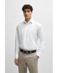 BOSS - Regular-fit Shirt In Easy-iron Stretch-cotton Poplin - Lyst