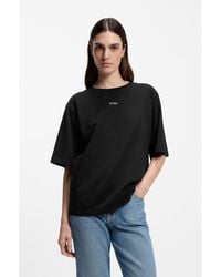 BOSS - Oversized-Fit Cotton T-Shirt With Puff-Print Logo - Lyst