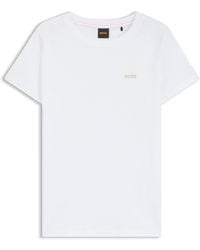 BOSS - Camiseta De Punto De Algodón Con Detalle De Logo - Lyst
