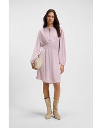 BOSS - Crinkle-Satin Mini Dress With Gathered Details - Lyst