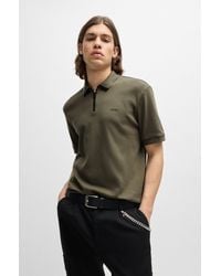 HUGO - Cotton-piqué Polo Shirt With Contrast Logo - Lyst