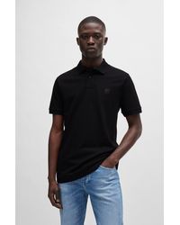 BOSS - Stretch-cotton Slim-fit Polo Shirt With Logo Patch - Lyst