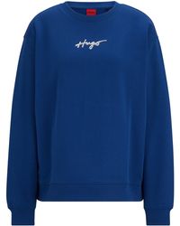 HUGO - Sweat Relaxed Fit avec logo manuscrit effet métallique - Lyst