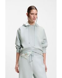 BOSS - Curved-Hem Hoodie With Double B Monogram - Lyst