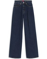 HUGO - Jeans Met Wijde Pijpen En Plooien Voor Van Blauw Denim - Lyst
