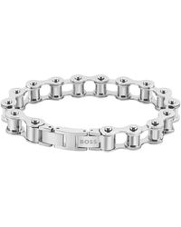 BOSS - Bike-chain-inspired Cuff With Branded Closure - Lyst