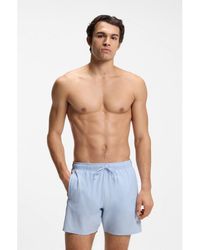 BOSS - Swim Shorts With Signature Stripe And Logo - Lyst