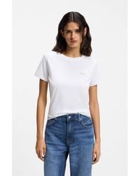 BOSS - Cotton T-Shirt With Tonal Chest Logo - Lyst