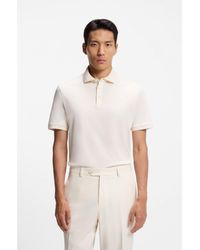 BOSS - Mercerised Cotton Polo Shirt With Stand-Up Collar - Lyst