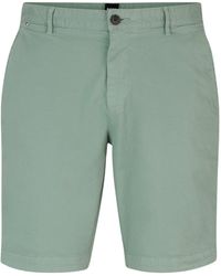 BOSS - Slim-Fit Shorts aus elastischem Baumwoll-Twill - Lyst