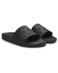 HUGO - Sandali Slider Con Tomaia Con Logo Ripetuto Scomposto - Lyst