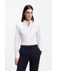 BOSS - Slim-fit Blouse In An Organic-cotton Blend - Lyst