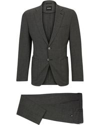 BOSS - Slim-Fit Anzug aus fein gemusterter Schurwolle - Lyst