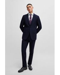 HUGO - Extra-slim-fit Suit In A Structured Wool Blend - Lyst