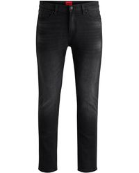 HUGO - Extra Slim-Fit Jeans aus schwarzem Stretch-Denim - Lyst