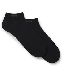 BOSS - Two-pack Of Ankle-length Socks In Stretch Fabric - Lyst