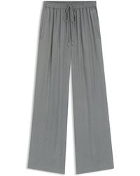 BOSS - Broek Met Wijde Pijpen En Logojacquard - Lyst