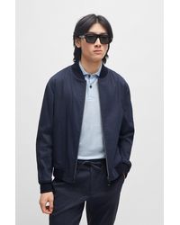 BOSS - Slim-fit Jacket In A Linen Blend - Lyst