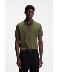 HUGO - Cotton-Piqué Polo Shirt With Contrast Logo - Lyst