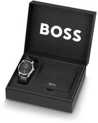 BOSS - Textured-Dial Watch And Card Holder Gift Set - Lyst