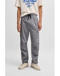 HUGO - Relaxed-Fit Cargo Trousers - Lyst