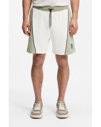 HUGO - Cotton-Blend Shorts With Embroidered Logo Artwork - Lyst