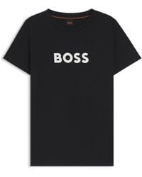 HUGO - T-Shirt Van Katoenen Jersey Met Contrastlogo - Lyst