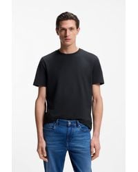 BOSS - Cotton-Blend T-Shirt With Bubble-Jacquard Structure - Lyst