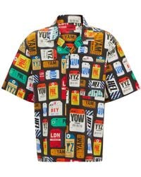 HUGO - Oversized Hemd Aus Baumwoll-Popeline Mit Saisonalem Print - Lyst