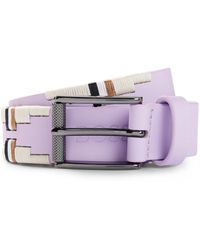 BOSS - Equestrian Polo Belt With Embroidered Pattern - Lyst