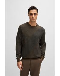 BOSS - Virgin-Wool Sweater With Two-Tone Jacquard Pattern - Lyst