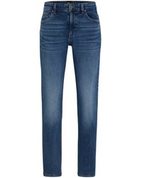 BOSS - Blaue Slim-Fit Jeans aus bequemem Stretch-Denim - Lyst