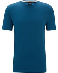 BOSS - T-shirt Van Katoenen Jersey Met Rubberen Logoprint - Lyst