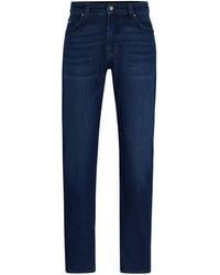 BOSS - Regular-fit Jeans Van Comfortabel Blauw Stretchdenim - Lyst