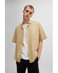 HUGO - Beige Men's Casual Shirts Size S - Lyst