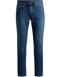BOSS - Slim-fit Jeans Van Comfortabel Zuiver Blauw Stretchdenim - Lyst