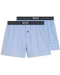 BOSS - Lot de deux shorts de pyjama en coton à taille logo - Lyst