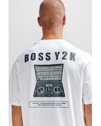 BOSS - Cotton-jersey Oversized-fit T-shirt With Seasonal Artwork - Lyst