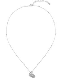 BOSS - Halskette aus Edelstahl mit zwei Herzen und Kristallen - Lyst