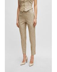 BOSS - Regular-fit Trousers With Pinstripe Pattern - Lyst