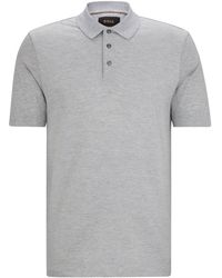 BOSS - Regular-Fit Poloshirt aus Baumwoll-Mix mit Seide - Lyst