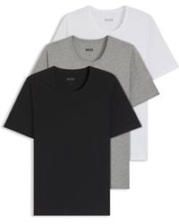 BOSS - Three-Pack Of Logo-Embroidered T-Shirts - Lyst