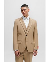 HUGO - Slim-fit Jacket In Patterned Super-flex Fabric - Lyst