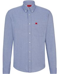 HUGO - Chemise Slim Fit en coton Oxford, avec col à pointes boutonnées - Lyst
