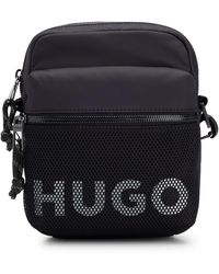 HUGO - Reporter Bag With Contrast Logo And Mesh Overlay - Lyst