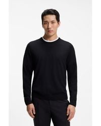 BOSS - Slim-fit Sweater In Virgin Wool With Crew Neckline - Lyst