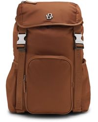 BOSS - Flap Backpack With Double B Monogram Hardware - Lyst