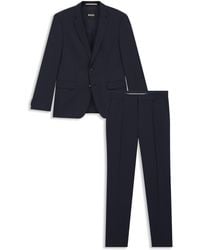 BOSS - Tweedelig Slim-Fit Pak Van Scheerwol Met Stretch - Lyst