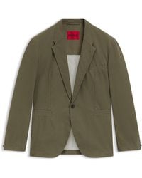 HUGO - Modern-Fit Twill Blazer Van Een Katoenmix - Lyst